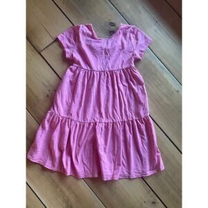 Cat and Jack Girls Pink Tiered Summer Dress.Upper Open back Detail. Sz M (7/8)